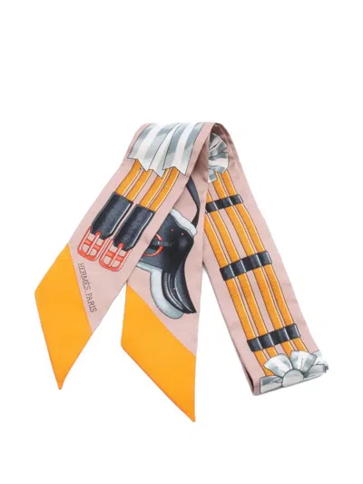 Pre-owned Hermes 2020s Jumping Bandeau Scarf In Pink