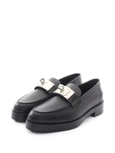 Pre-owned Hermes 2020s Kelly Loafers In Black
