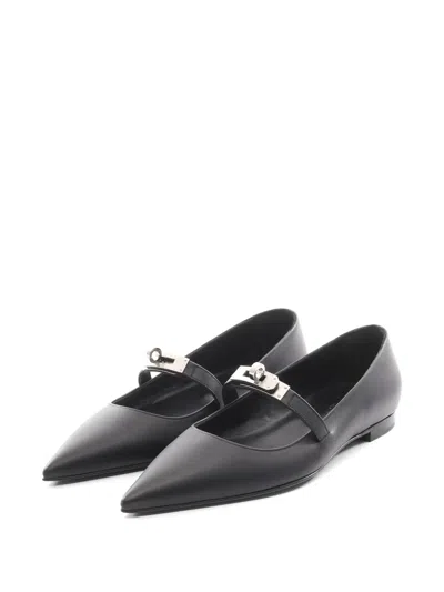 Pre-owned Hermes 2020s Kelly Turn-lock Pumps In Black