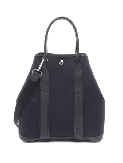 Pre-owned Hermes 2020s Leather Garden File Pm Tote Bag In Black