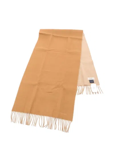 Pre-owned Hermes 2020s Lectoverso Cashmere Scarf In Brown