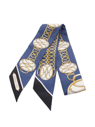 Pre-owned Hermes 2020s Lift Profile Scarf In Blue