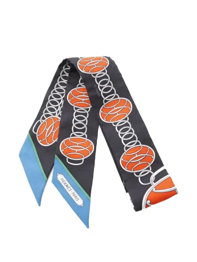 Pre-owned Hermes 2020s Lift Profile Silk Twilly In Blue