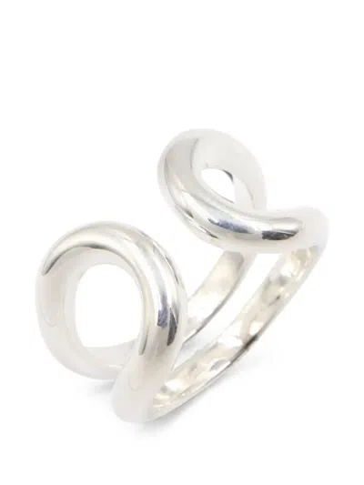 Pre-owned Hermes 2020s Lima Ring In Silver