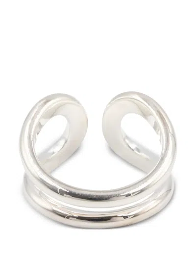 Pre-owned Hermes 2020s Lima Ring In Silver