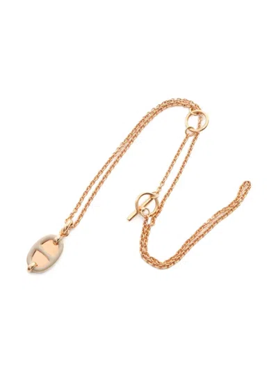 Pre-owned Hermes 2020s Mini Mayon Pm Necklace In Gold