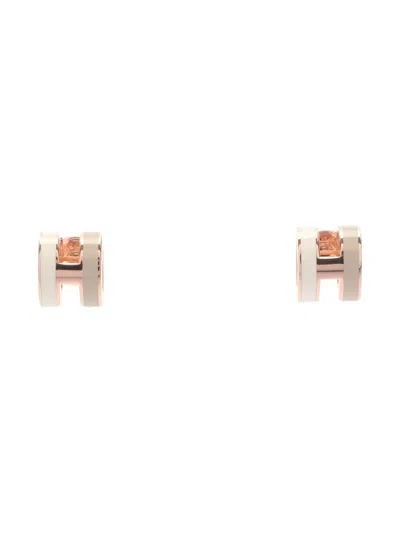 Pre-owned Hermes 2020s Mini Pop Earrings In Pink