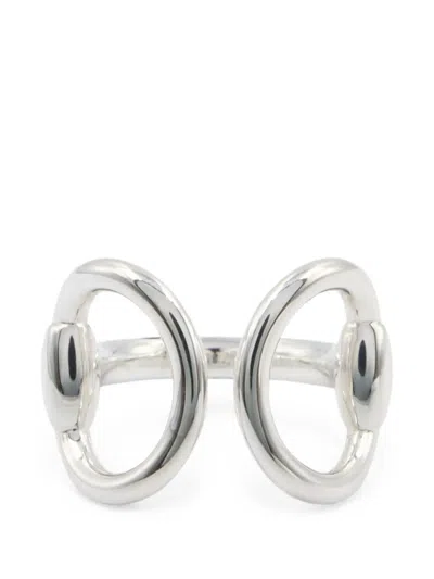 Pre-owned Hermes 2020s Nojika Ring In Silver