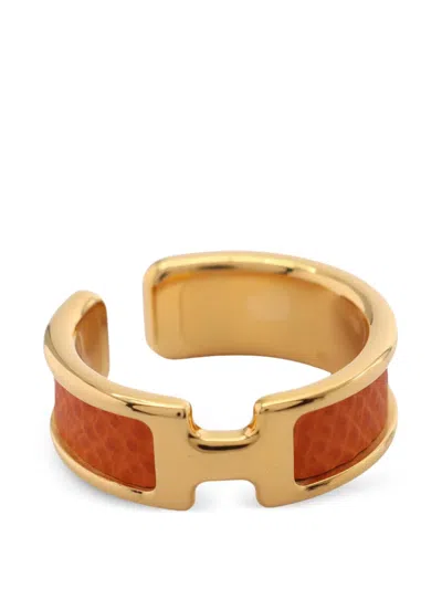 Pre-owned Hermes 2020s Olymp Gm Leather Ear Cuff In Gold