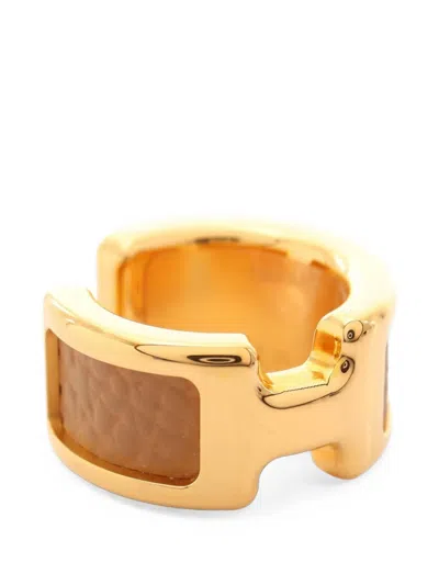 Pre-owned Hermes 2020s Olymp Pm Leather Ear Cuff In Gold