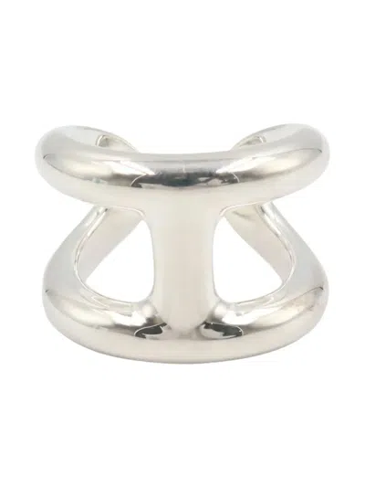 Pre-owned Hermes 2020s Osmoz Gm Ring In Silver