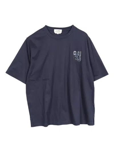 Pre-owned Hermes 2020s Patch-puzzle T-shirt In Blue