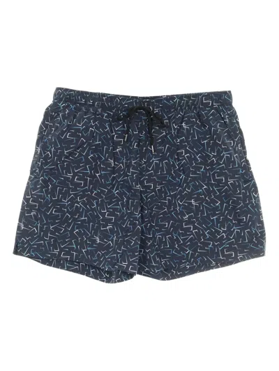 Pre-owned Hermes 2020s Patterned Swim Shorts In Blue