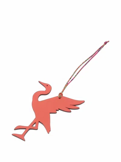 Pre-owned Hermes 2020s Petit H Tsuru Bag Charm In Pink