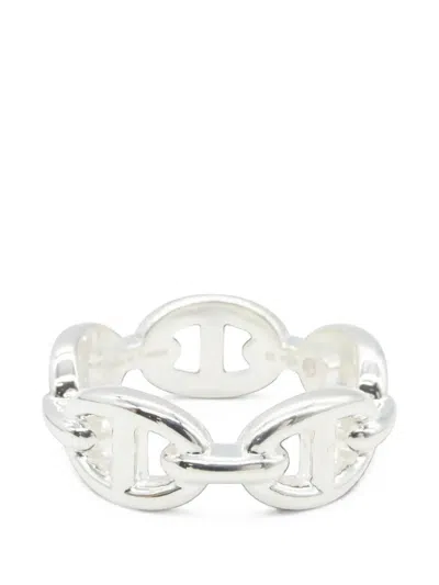 Pre-owned Hermes 2020s Pm Chaîne D'ancre Ring In Silver