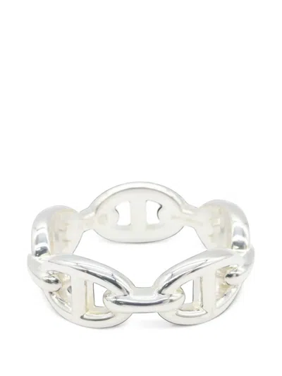 Pre-owned Hermes 2020s Pm Chaine D'ancre Ring In Silver