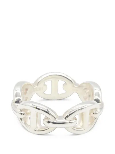 Pre-owned Hermes 2020s Pm Enchaînée Ring In Silver