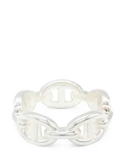 Pre-owned Hermes 2020s Pm Enchaînée Ring In Silver