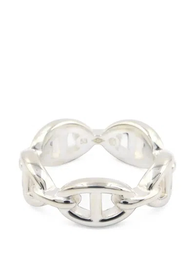 Pre-owned Hermes 2020s Pm Enchaînée Ring In Silver