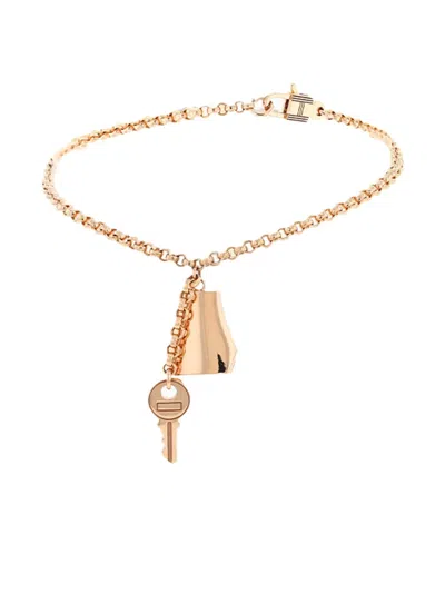 Pre-owned Hermes 2020s  Rose Gold Small Kelly Clochette Chain Bracelet