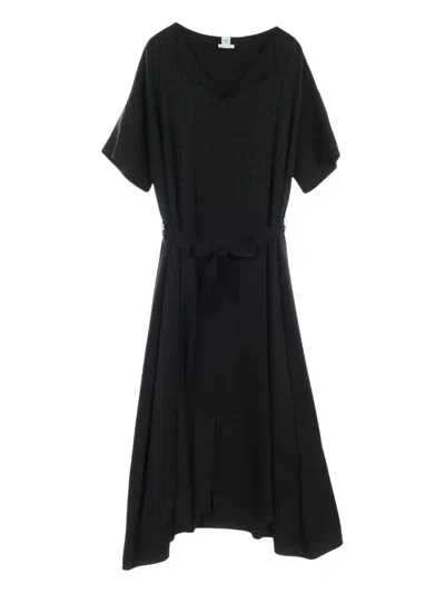 Pre-owned Hermes 2020s Silk Midi Dress In Black