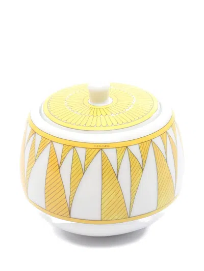 Pre-owned Hermes 2020s Soleil D'hermès Bowl (10 Cm) In Yellow