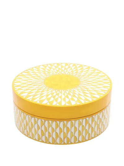 Pre-owned Hermes 2020s Soleil D'hermès Mm Lacquer Box (17cm) In Yellow