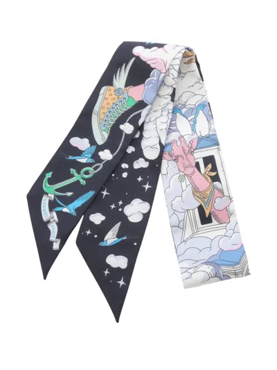 Pre-owned Hermes 2020s Sur Mon Nuage Scarf In Black
