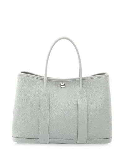 Pre-owned Hermes 2020s Tpm Garden Party Negonda Leather Tote Bag In Grey