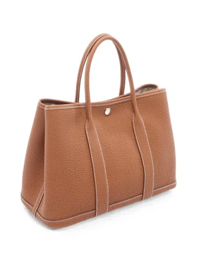 Pre-owned Hermes 2020s Tpm Garden Party Tote Bag In Brown