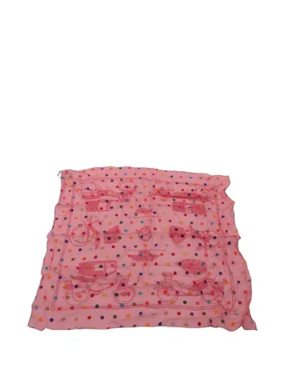 Pre-owned Hermes 2020s Transforming Cars Scarf In Pink