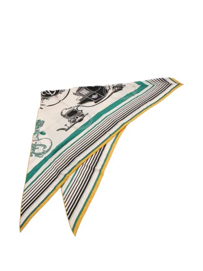 Pre-owned Hermes 2020s Triangle Geant Ex-libris Scarf