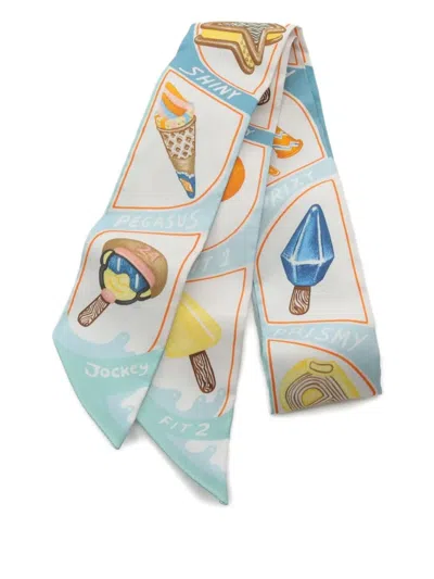 Pre-owned Hermes 2020s Twilly Funny Ice Cream Scarf