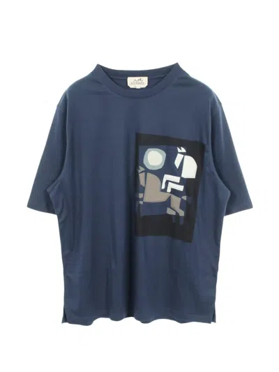 Pre-owned Hermes 2020s Velky Lov T-shirt In Blue