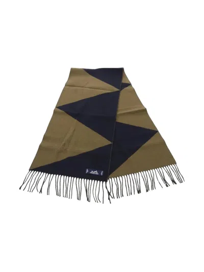 Pre-owned Hermes 2020s Zigzag Cashmere Scarf In Blue