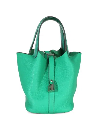 Pre-owned Hermes 2021 18 Picotin Lock Tote Bag In Green