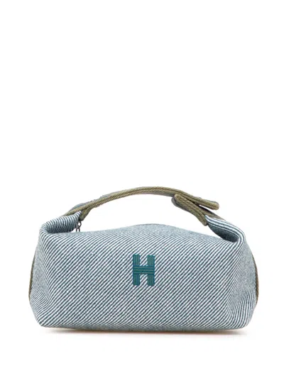 Pre-owned Hermes 2021-2025 Small Wool Bride A Brac H Natte Case Vanity Bag