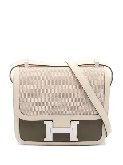 Pre-owned Hermes 2021 24 Constance 3 Shoulder Bag In Neutral