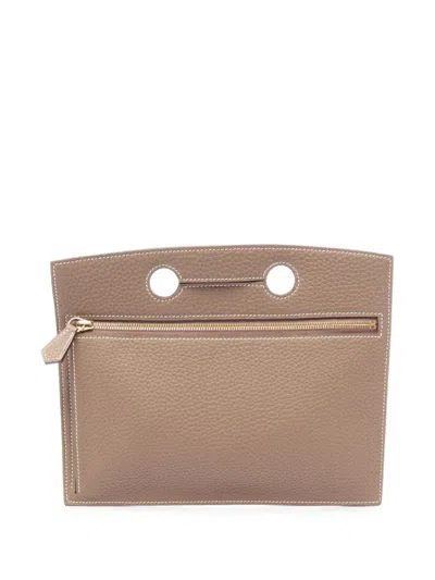 Pre-owned Hermes 2021 25 Birkin Pouch In 中性色