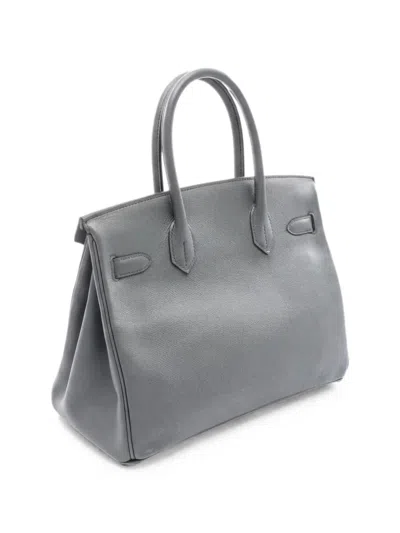 Pre-owned Hermes 2021 30 Birkin Double-handle Tote Bag In Gray