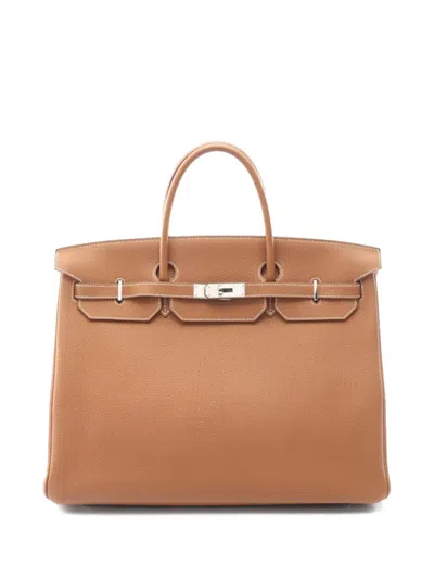 Pre-owned Hermes 2021 40 Birkin Tote Bag In Neutral