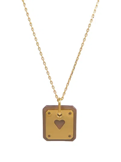 Pre-owned Hermes 2021 As De Coeur Necklace In Gold