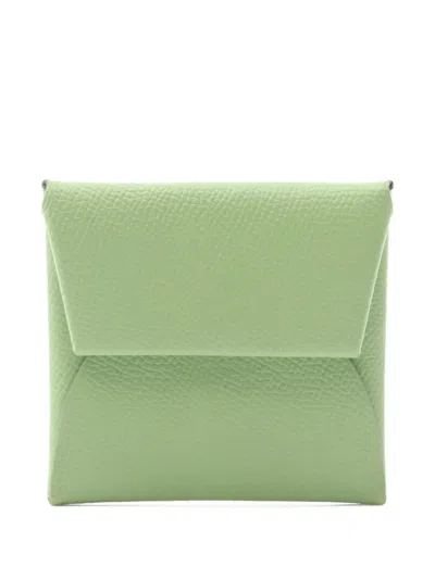 Pre-owned Hermes 2021 Bastia Coin Purse In Green