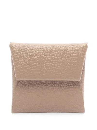 Pre-owned Hermes 2021 Bastia Coin Purse In Neutrals
