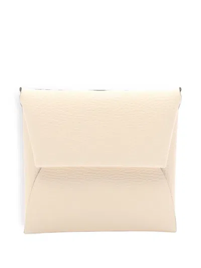 Pre-owned Hermes 2021 Bastia Epsom Coin Purse In Neutrals