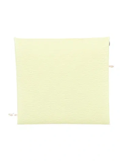 Pre-owned Hermes 2021 Bastia Verso Coin Pouch In Yellow
