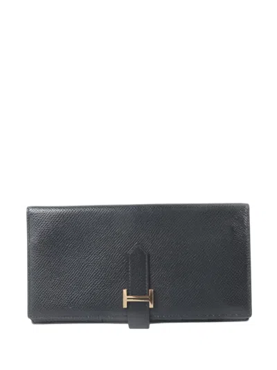 Pre-owned Hermes 2021 Bearn Wallet In Black