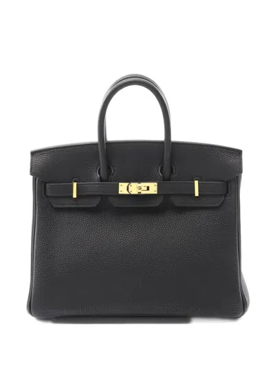 Pre-owned Hermes 2021 Birkin 25 Togo Leather Tote Bag In Black