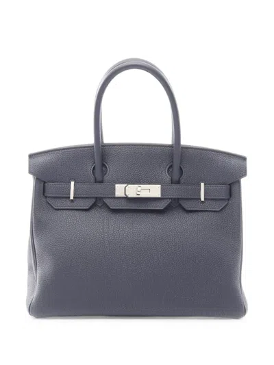 Pre-owned Hermes 2021 Birkin 30 Togo Tote Bag In Blue