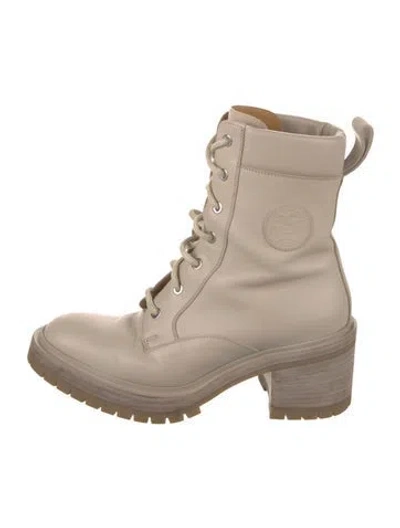 Pre-owned Hermes 2021 Bridge Combat Boots In Neutral